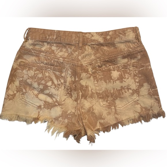 PacSun Brown Tie-Dye Frayed Hem Jean Shorts - Picture 2 of 5